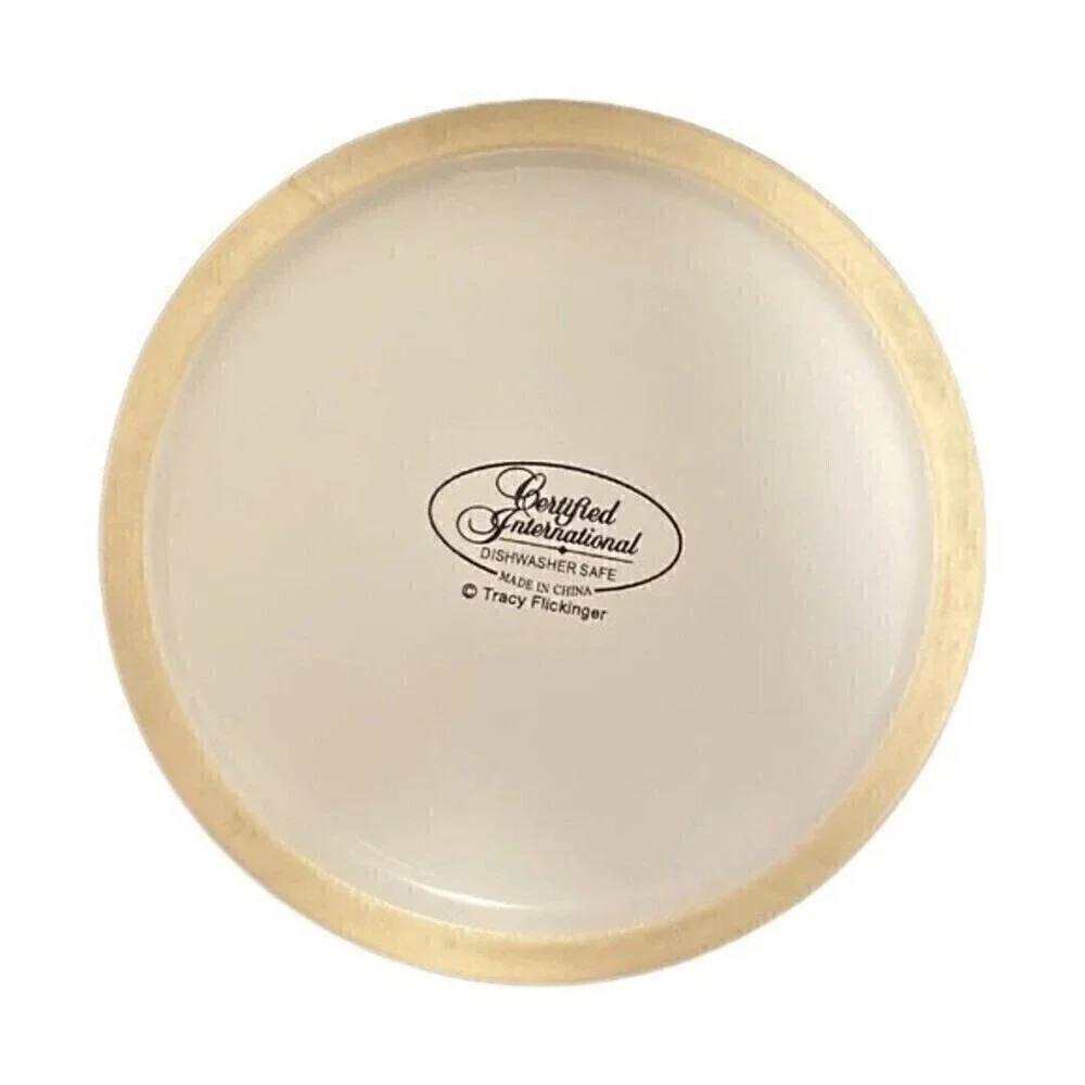 Tracy Flickinger Dog Food Bowl PARTY ANIMALS! CHEERS! Certif Int'l PARTY POOCH!